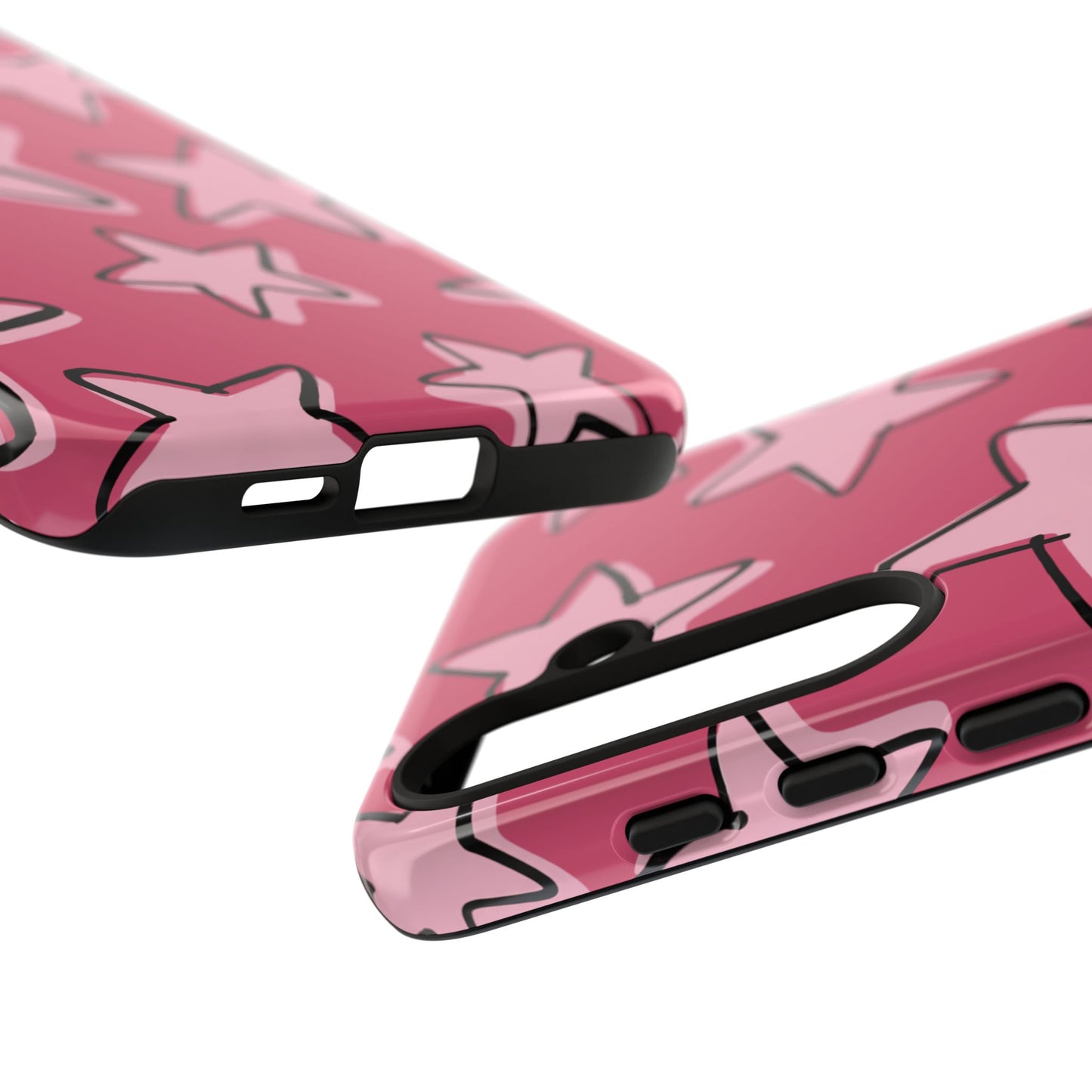 Raspberry Pink Doodle Star Phone Case