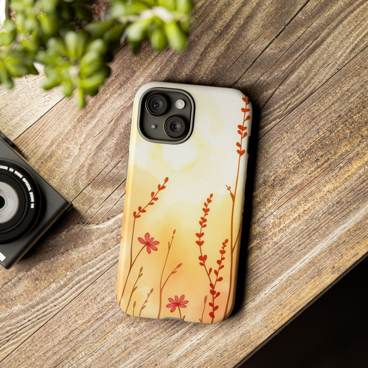 Boho Chic Watercolour Wildflower Dusk Pattern Phone Case - Multicolor Phone Case