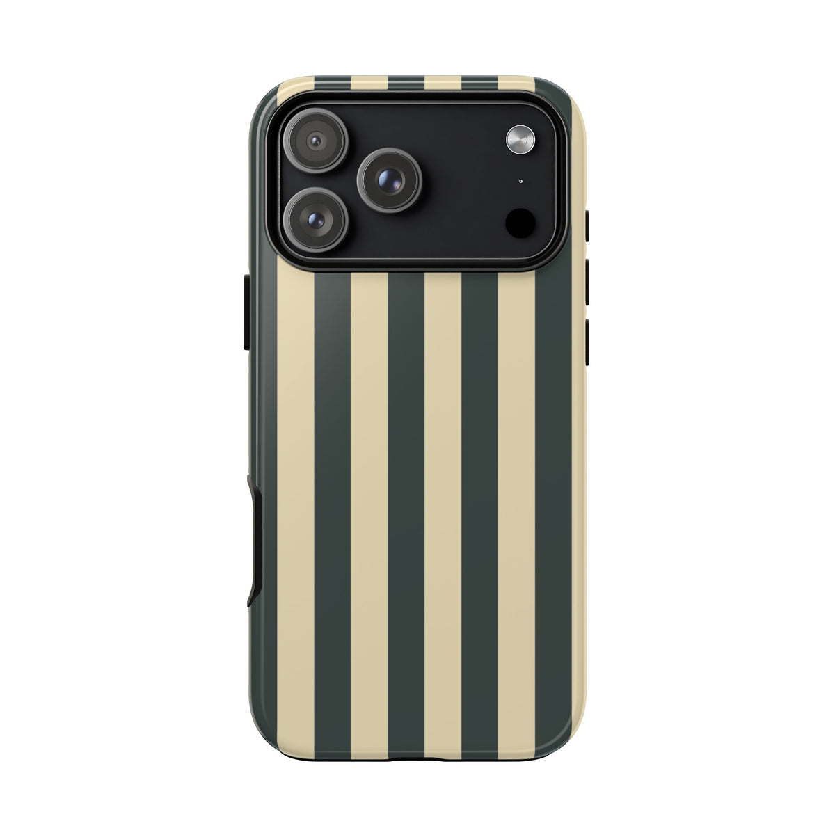 Green & Beige Stripe Pattern Phone Case - Green Phone Case - iPhone 17 Pro Max / Glossy