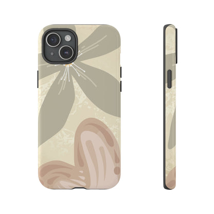 iPhone 15 Plus / Glossy Phone Case - ’Hibiscus Heart Pattern’ Phone Case
