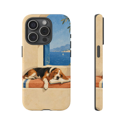 Basset Hound Unfinished Chapter Phone Case - Multicolor Phone Case - iPhone 15 Pro / Glossy