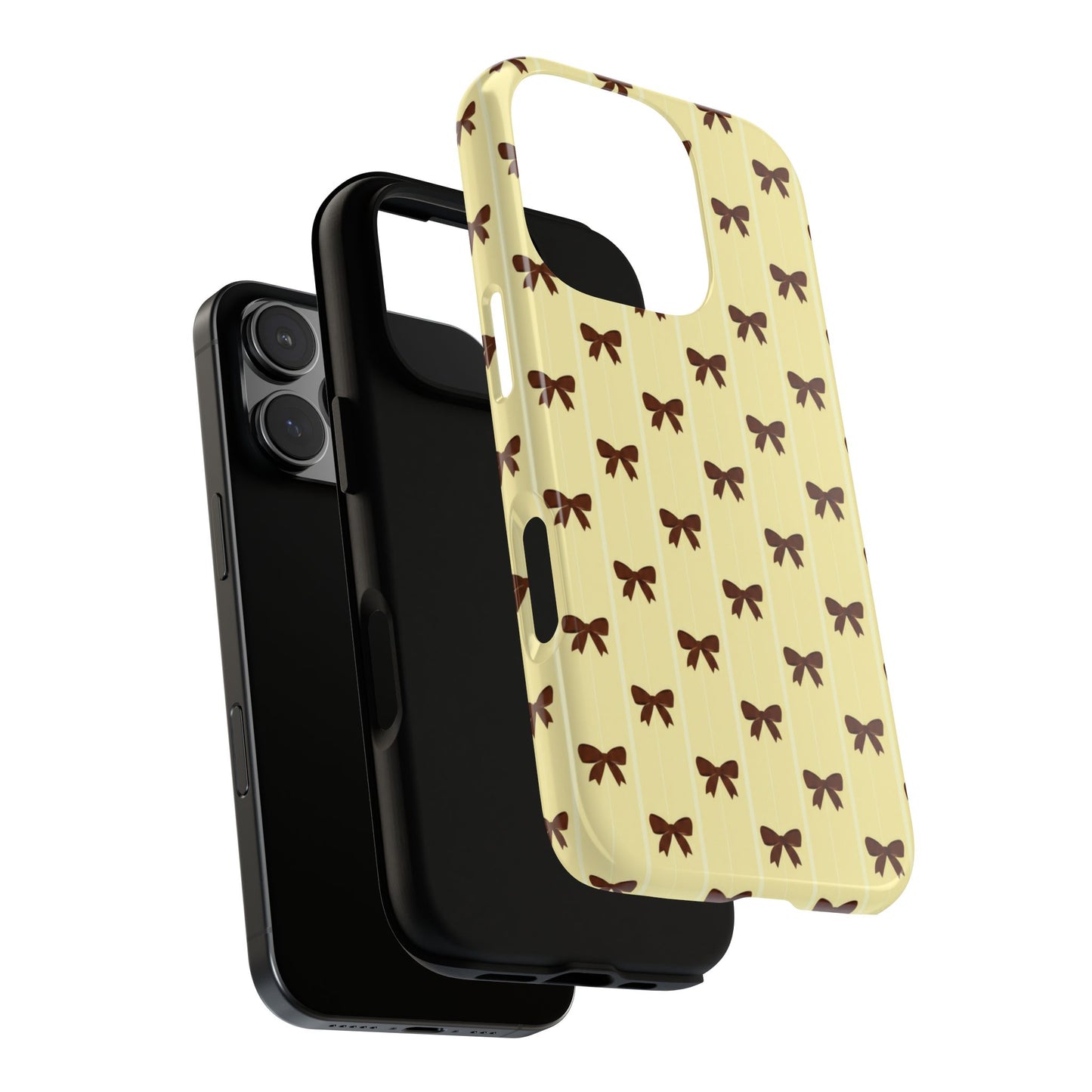 Retro Chocolate Brown Bow Pattern Phone Case