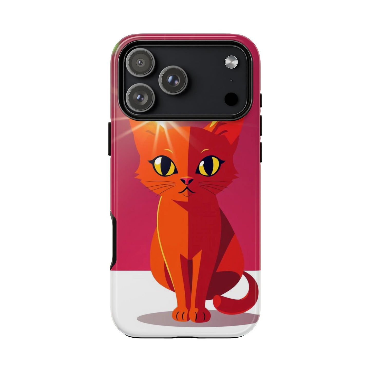 iPhone 17 Pro Max / Glossy Phone Case - Flashing Cat Design Phone Case
