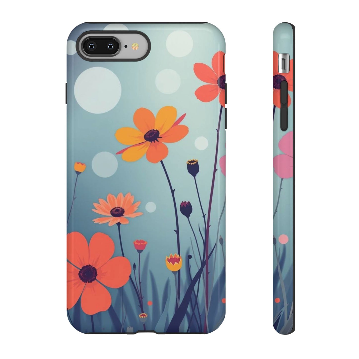 iPhone 8 Plus / Glossy Phone Case - Vibrant Wildflowers Design Phone Case