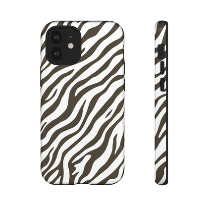 Stylish Mocha Zebra Print Phone Case
