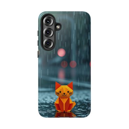 Samsung Galaxy S25 Plus / Glossy Phone Case - Origami ’Soggy Cat’ Design Phone Case