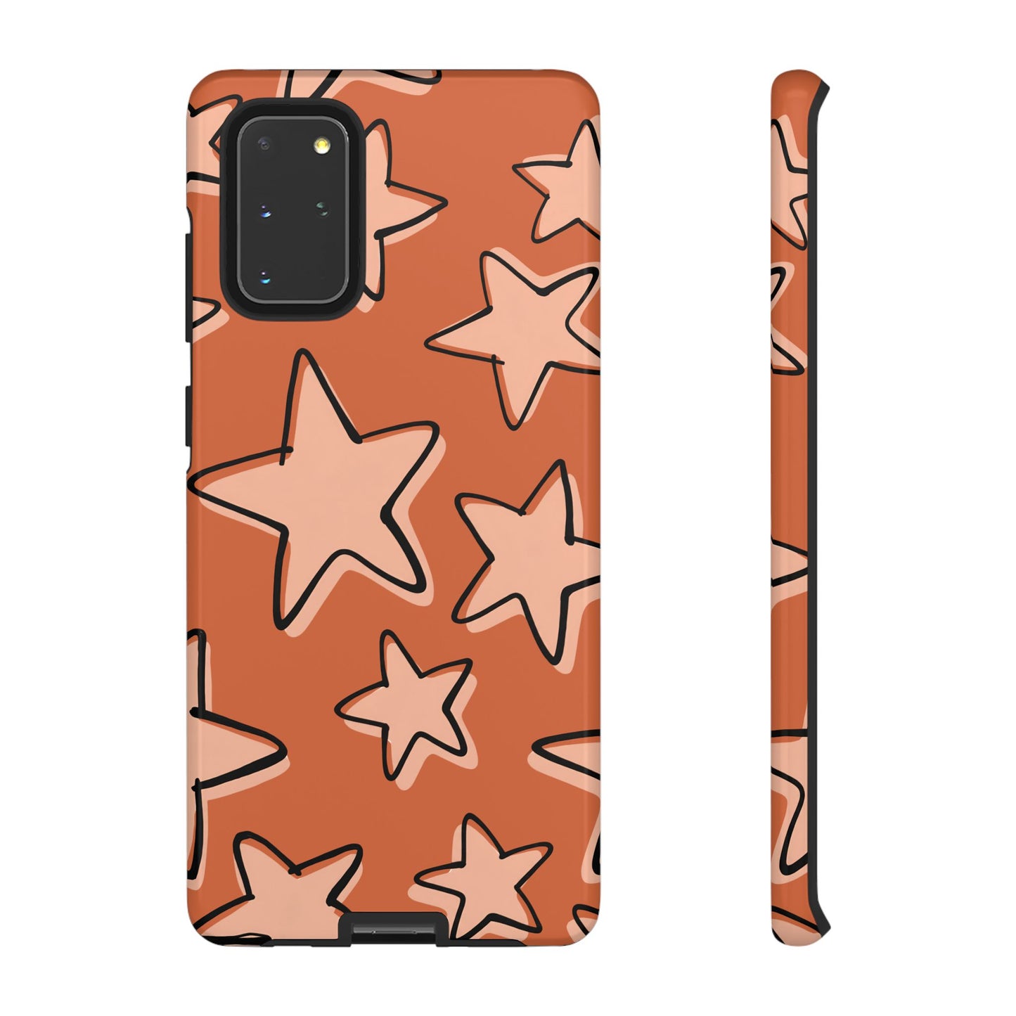 Burnt Orange Doodle Star Phone Case