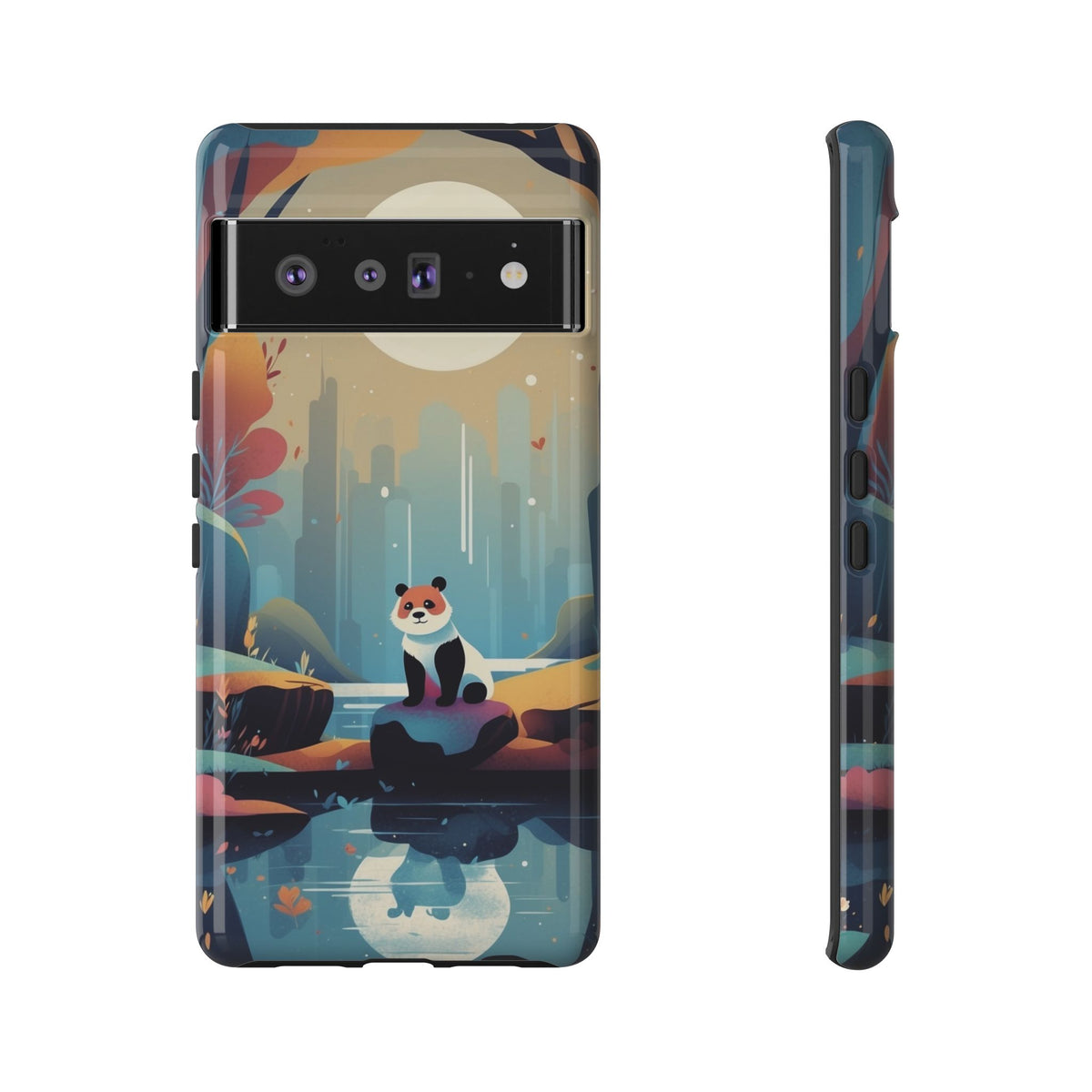 Stylised Panda Design Phone Case - Multicolor Phone Case - Google Pixel 6 Pro / Glossy