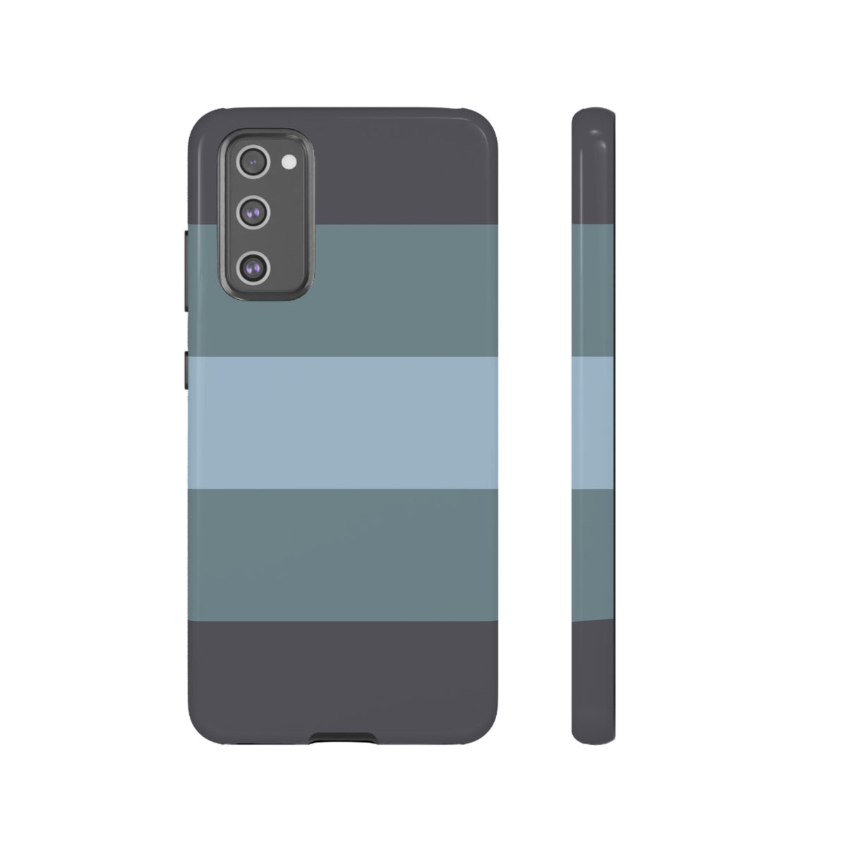 Shades of Blue Horizontal Stripe Pattern Phone Case - Blue Phone Case - Samsung Galaxy S20 FE / Glossy