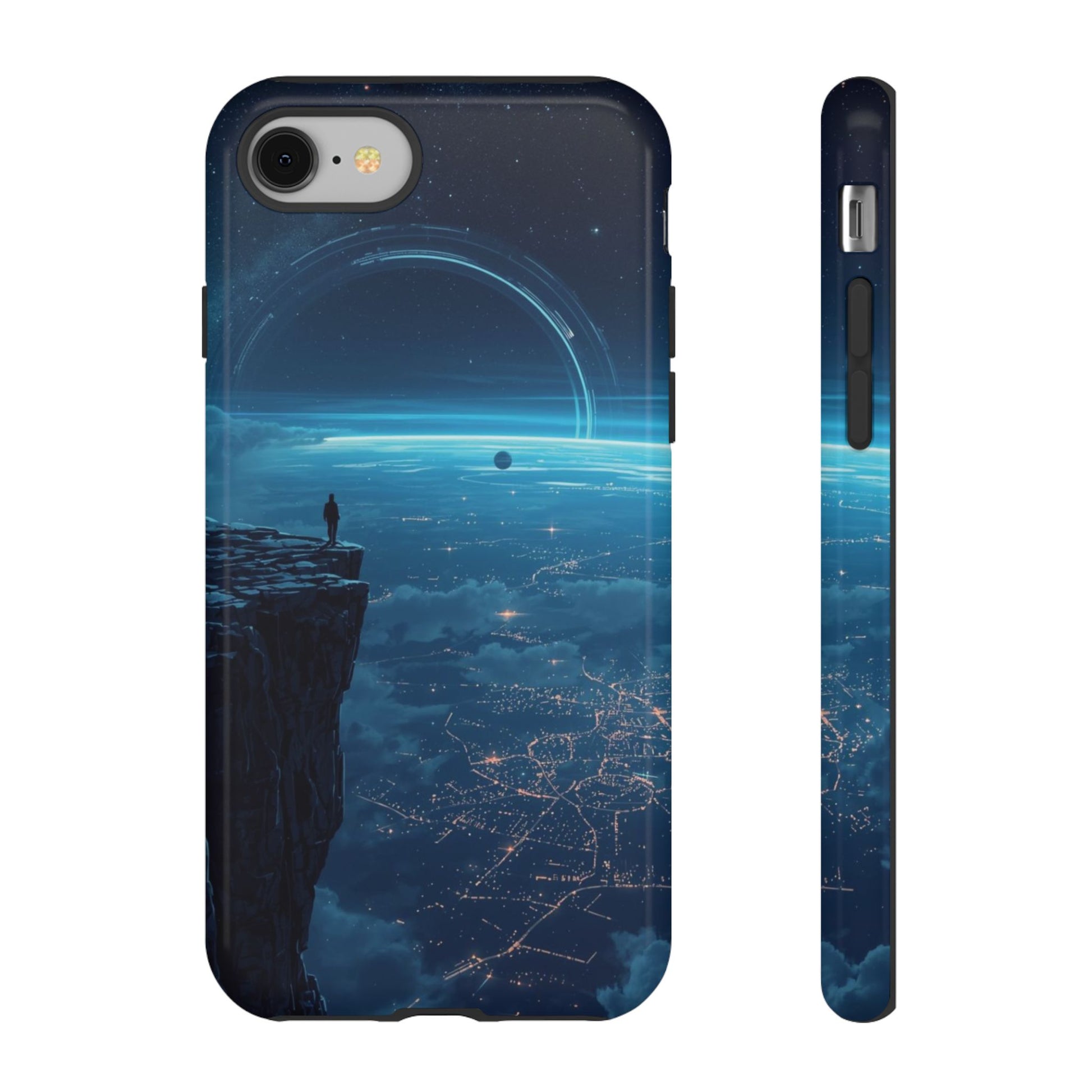 Orbital Ring Horizon Sci-fi Phone Case - Blue Phone Case - iPhone 8 / Glossy