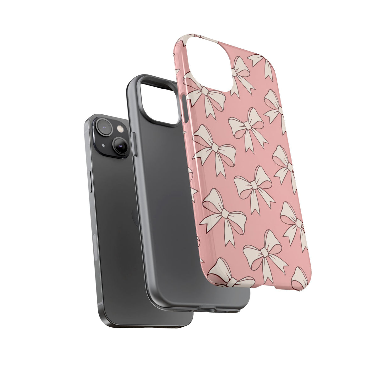 Chic Blush Pink Bow Pattern Phone Case