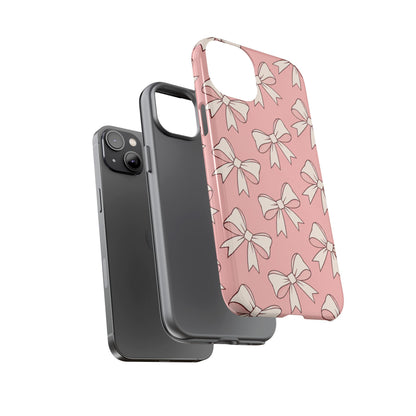 Chic Blush Pink Bow Pattern Phone Case