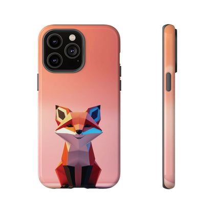 iPhone 14 Pro Max / Glossy Phone Case - Origami Fox Design Phone Case