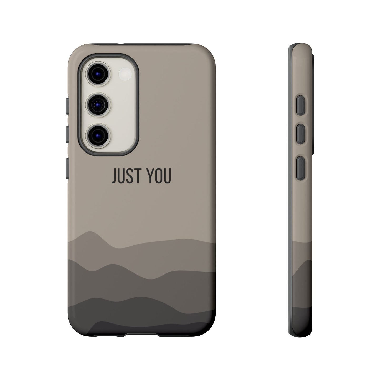 Samsung Galaxy S23 / Glossy Phone Case - Minimalist Beige Waves ’Just You’ Statement Phone Case