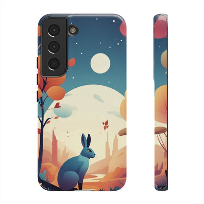 Stylised Blue Hare Design Phone Case - Multicolor Phone Case - Samsung Galaxy S22 / Glossy