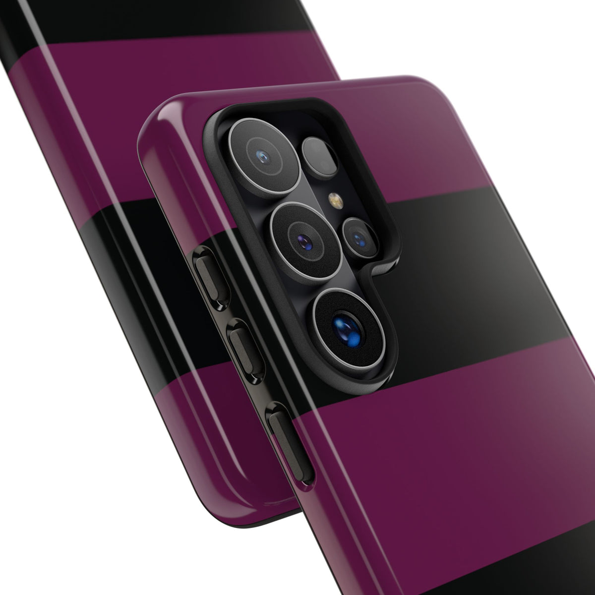 Purple & Black Horizontal Stripe Pattern Phone Case - Purple Phone Case