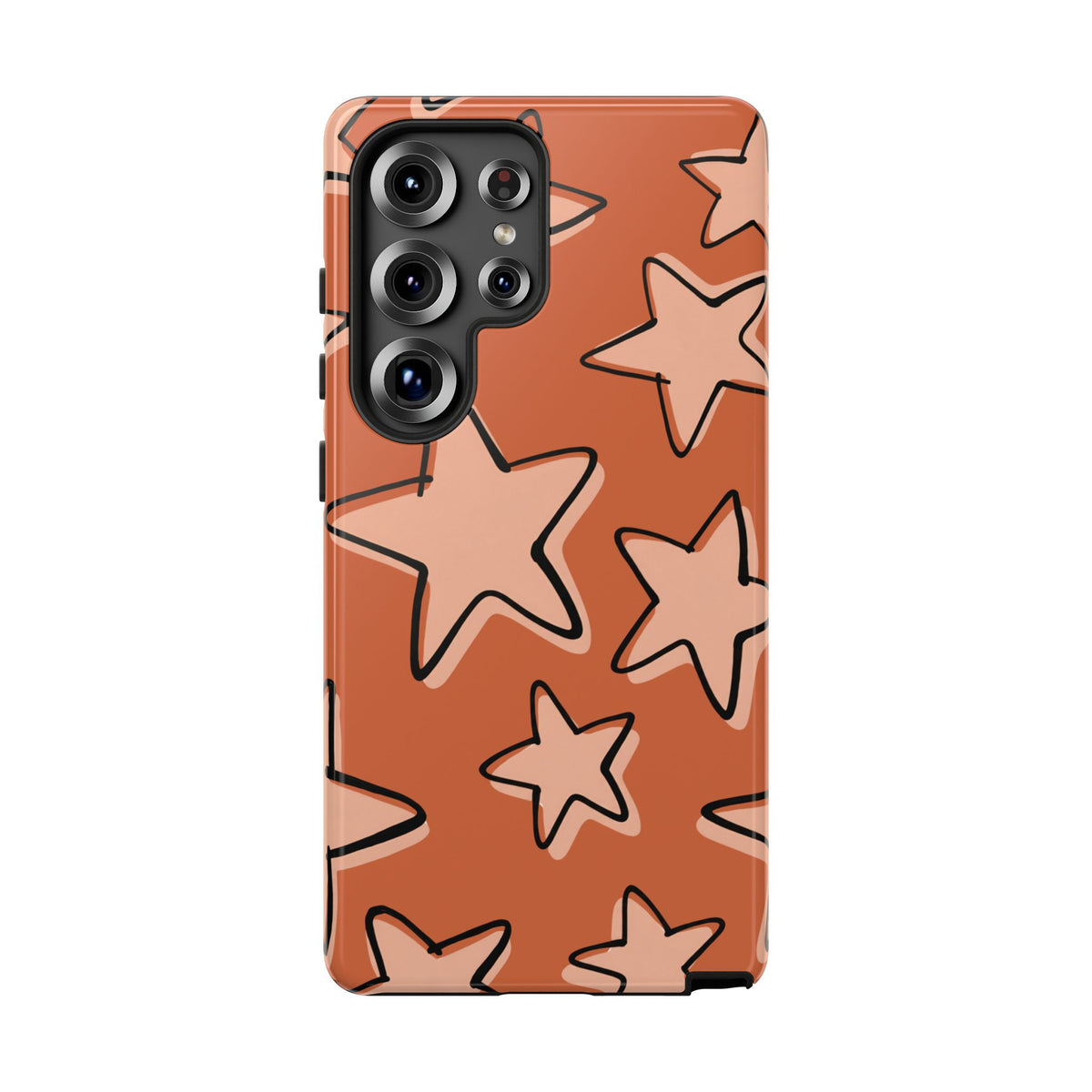 Burnt Orange Doodle Star Phone Case
