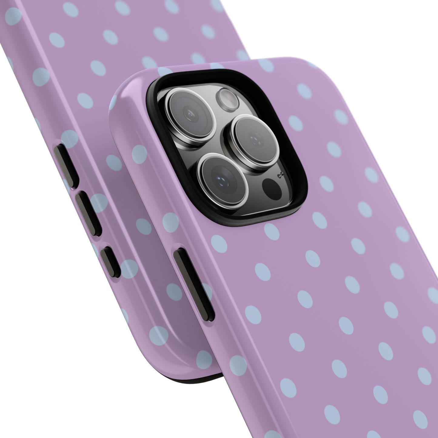 Trendy Lilac & Ice Blue Dot Pattern Phone Case