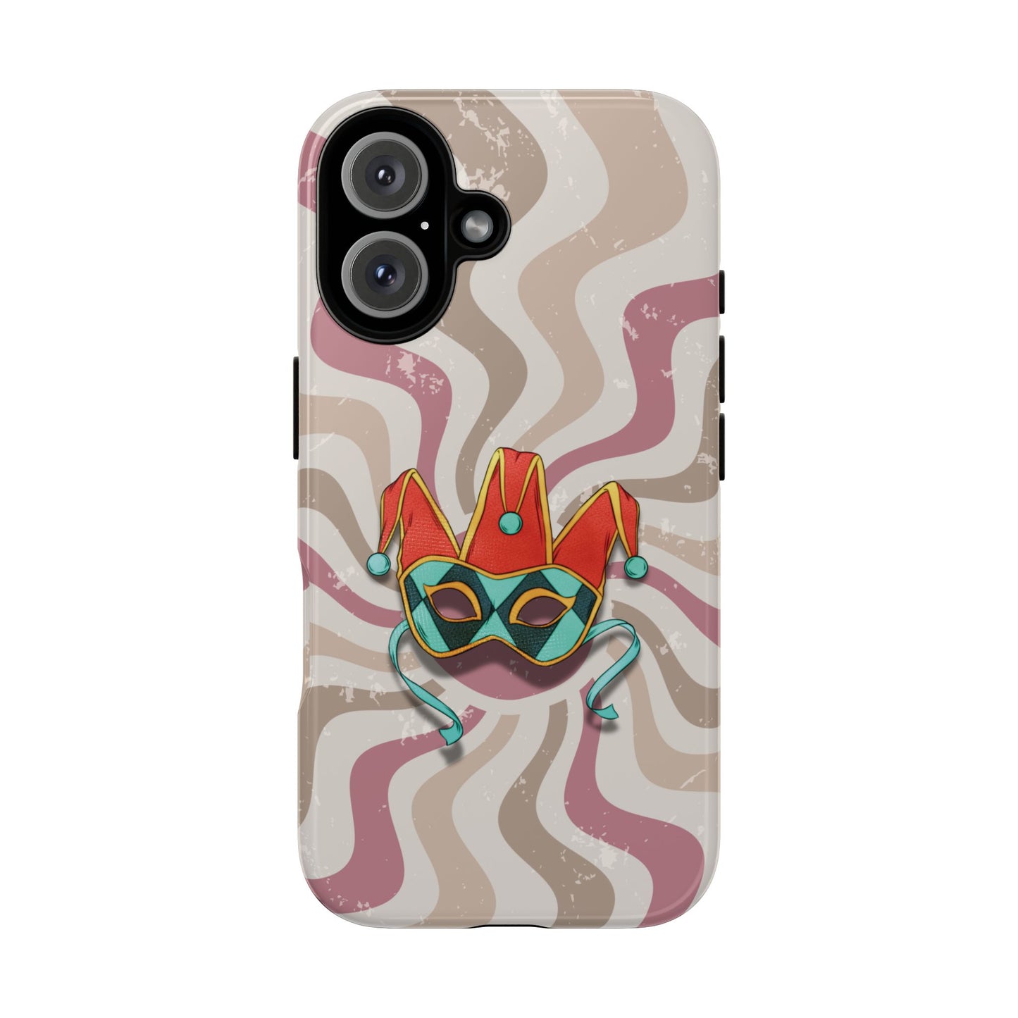 Venetian Jester Mask – Pink Retro Soft Revival Phone Case - Pink Phone Case - iPhone 16 / Glossy