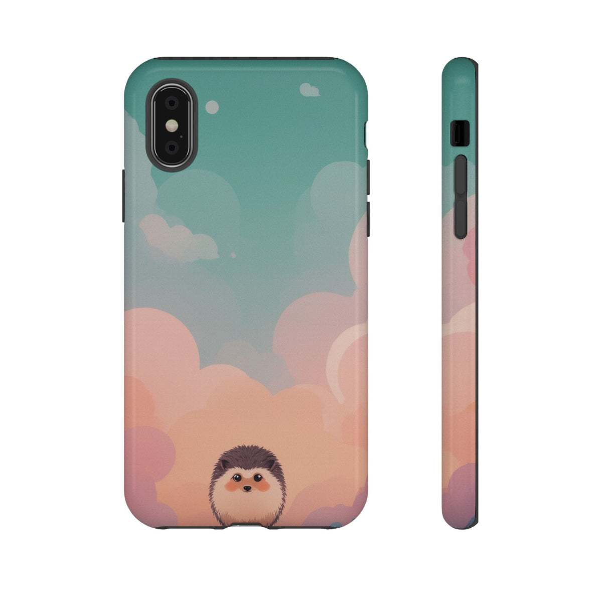 Cute Hedgehog & Cloud Design Phone Case - Multicolor Phone Case - iPhone XS / Glossy