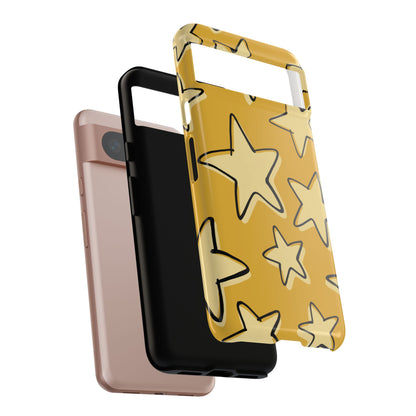 Golden Yellow Doodle Star Phone Case