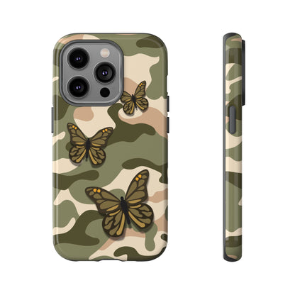 iPhone 14 Pro / Glossy Phone Case - Green Butterfly Camo Phone Case
