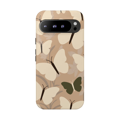Minimalist Beige Butterfly Pattern Phone Case - Beige Phone Case - Google Pixel 9 Pro XL / Glossy