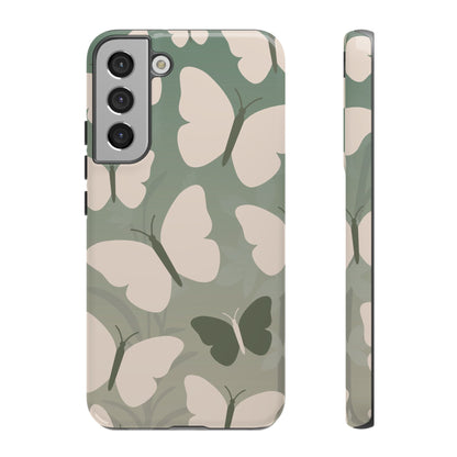 Minimalist Light Green Butterfly Pattern Phone Case - Green Phone Case - Samsung Galaxy S22 Plus / Glossy