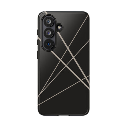 Abstract Black with Grey Lines Phone Case - Black Phone Case - Samsung Galaxy S26 / Glossy