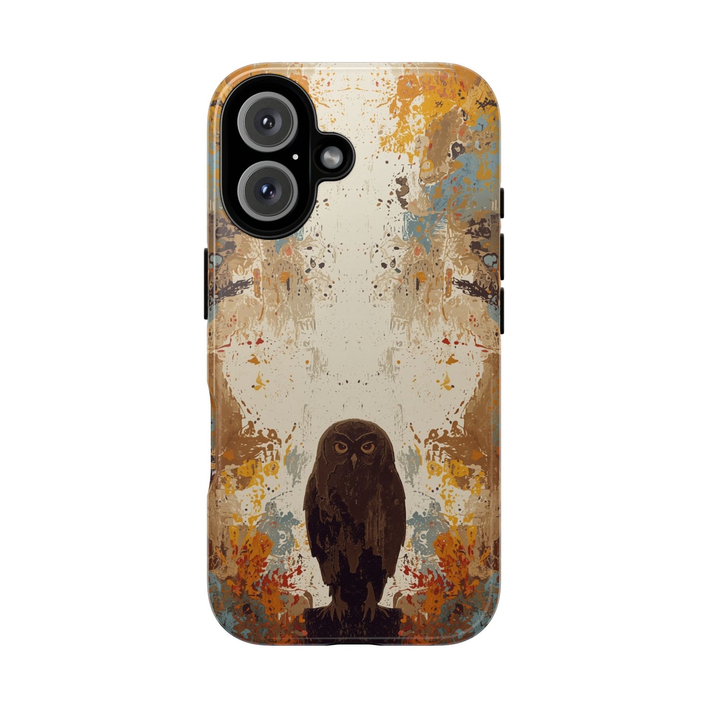 iPhone 16 / Glossy Phone Case - Abstract Owl Design Phone Case