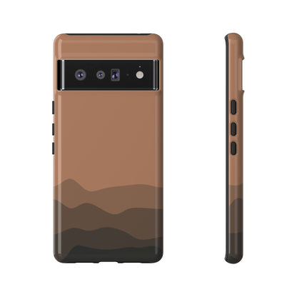 Brown Abstract Waves Protective Phone Case - Brown Phone Case - Google Pixel 6 Pro / Glossy
