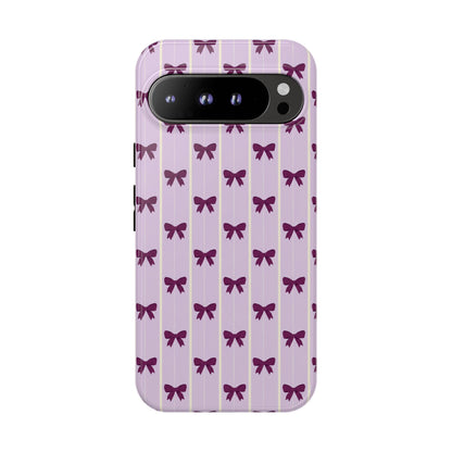 Retro Plum Purple Bow Pattern Phone Case