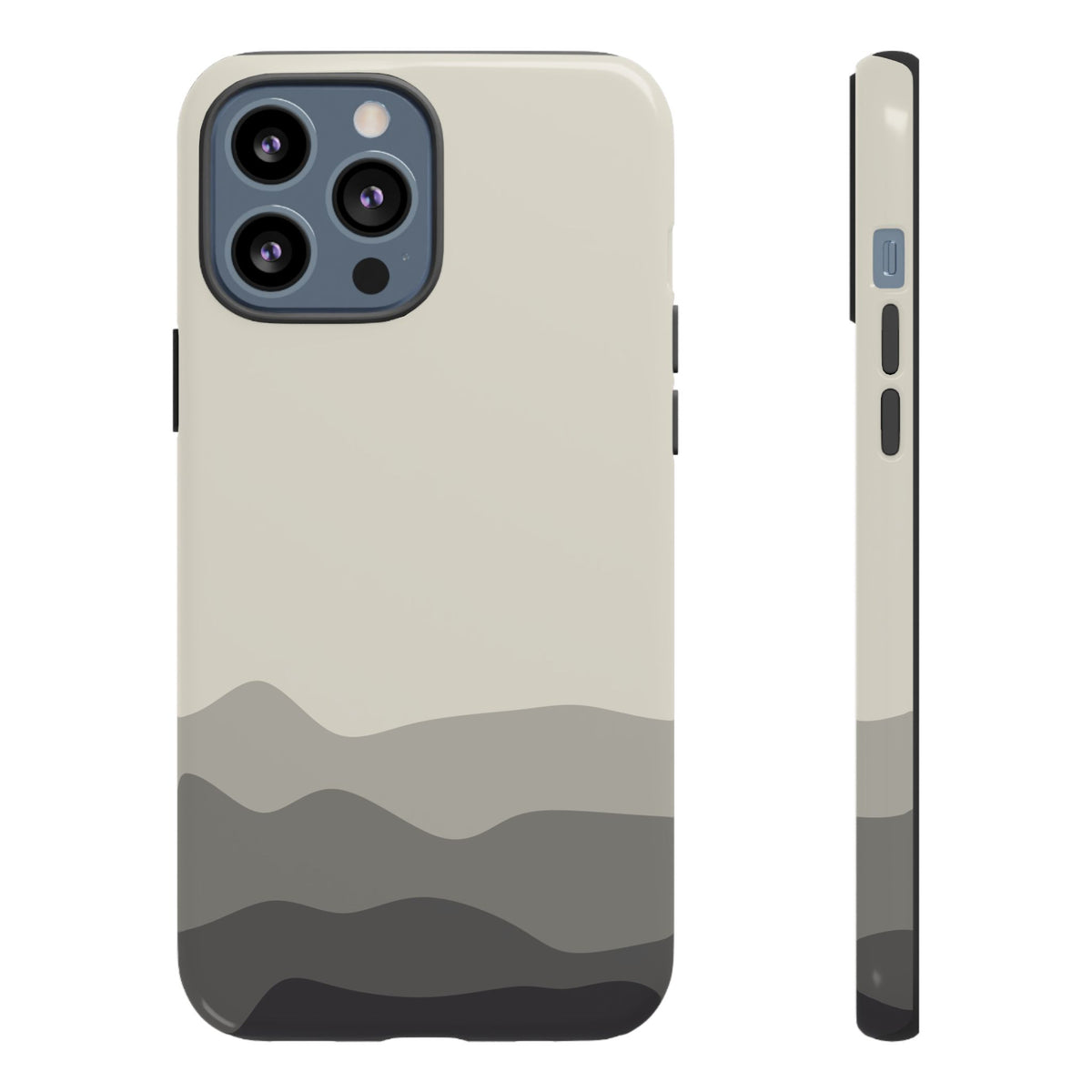 Ivory Abstract Waves Protective Phone Case - White Phone Case - iPhone 13 Pro Max / Glossy