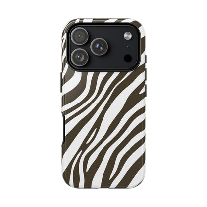 Modern Mocha Zebra Print Phone Case