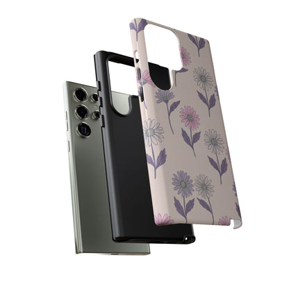 Pretty Pink & Purple Daisy Pattern Phone Case