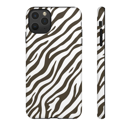 Stylish Mocha Zebra Print Phone Case