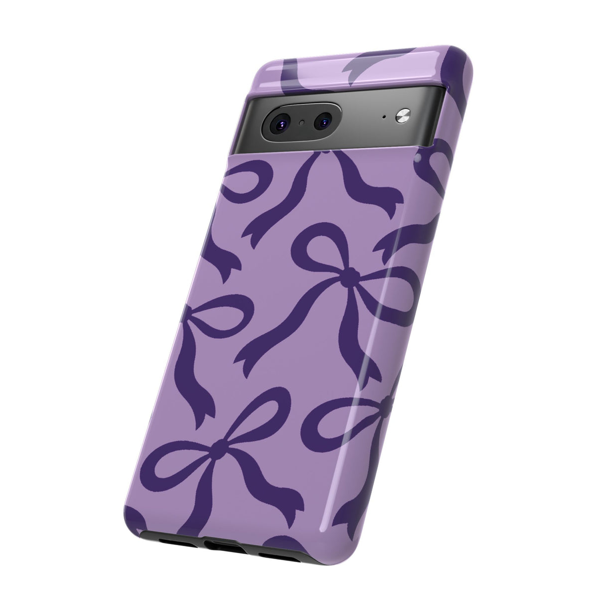 Bold Lilac and Deep Purple Bow Pattern Phone Case - Purple Phone Case