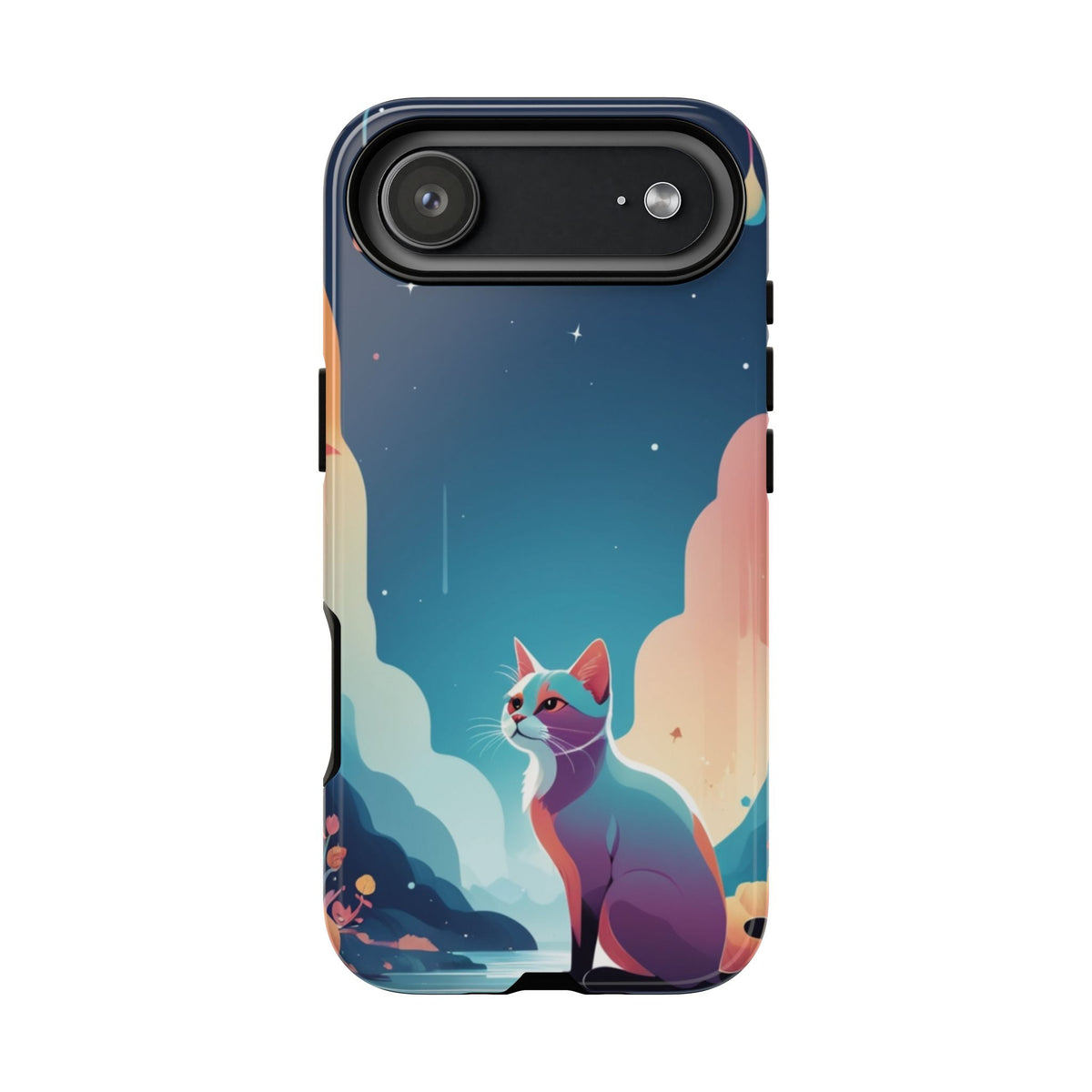 Stylised Cat Design Phone Case - Multicolor Phone Case - iPhone 17 Air / Glossy