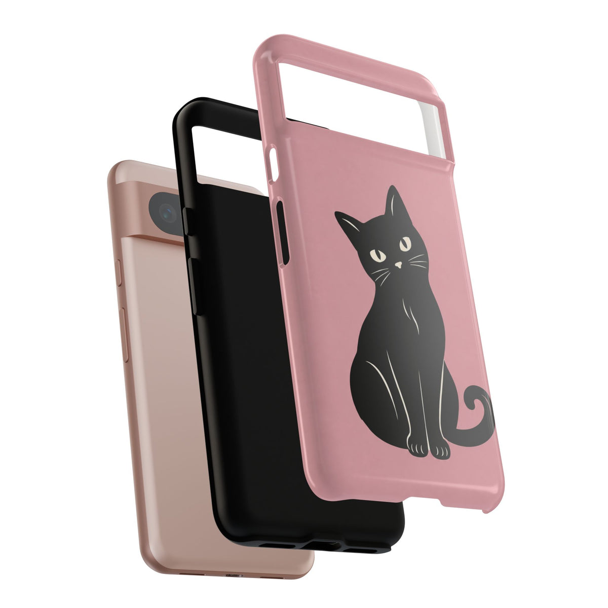 Minimalist Blush Pink & Black Cat Phone Case
