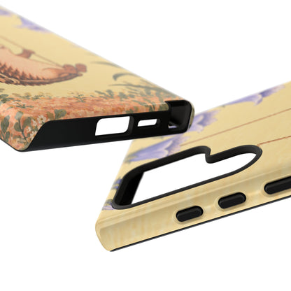Whimsical Buttercream Hedgehog and Bluebell Phone Case - Yellow Phone Case