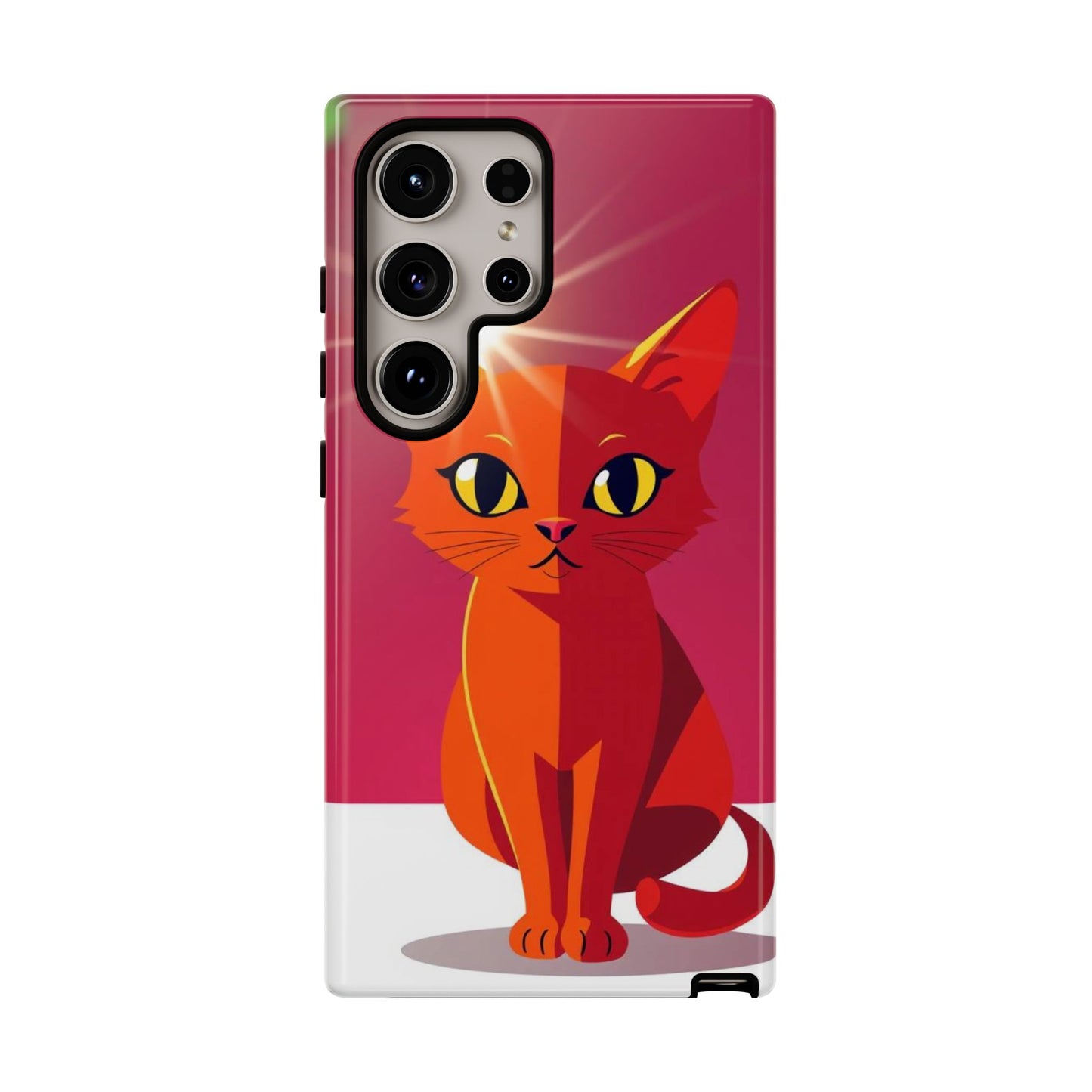 Samsung Galaxy S24 Ultra / Glossy Phone Case - Flashing Cat Design Phone Case