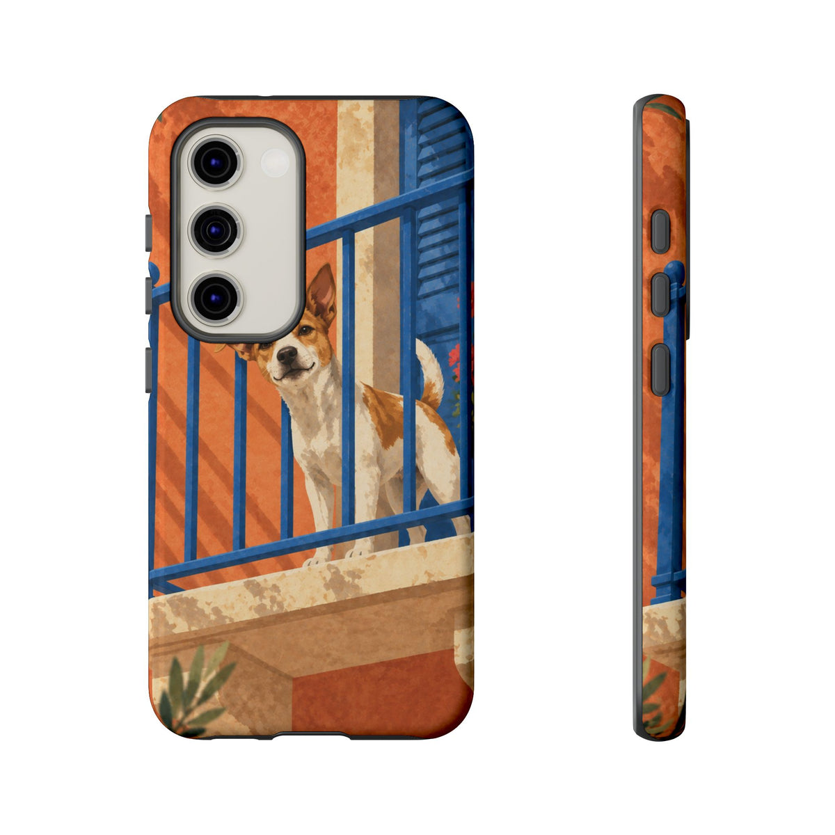 Jack Russell Terrier Balcony Busybody Phone Case - Multicolor Phone Case - Samsung Galaxy S23 / Glossy