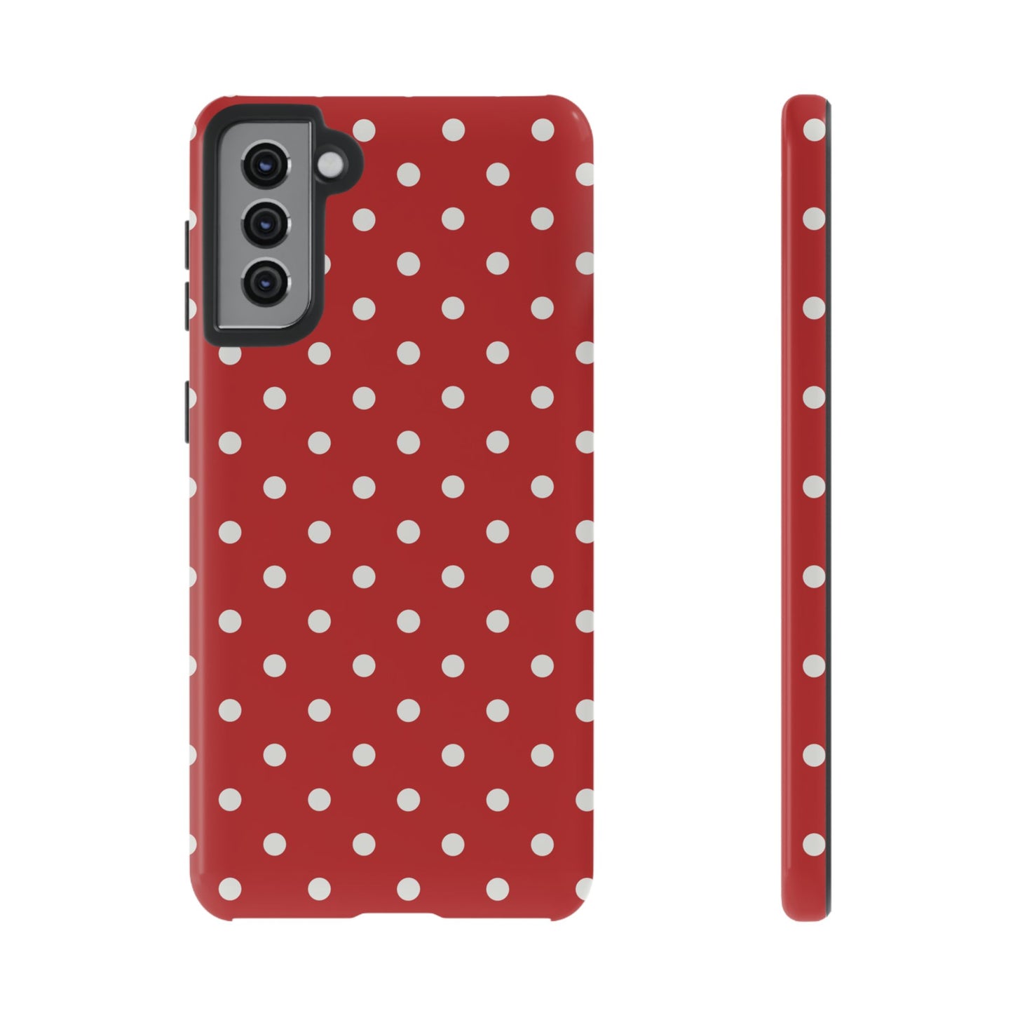 Red with White Dot Pattern Phone Case