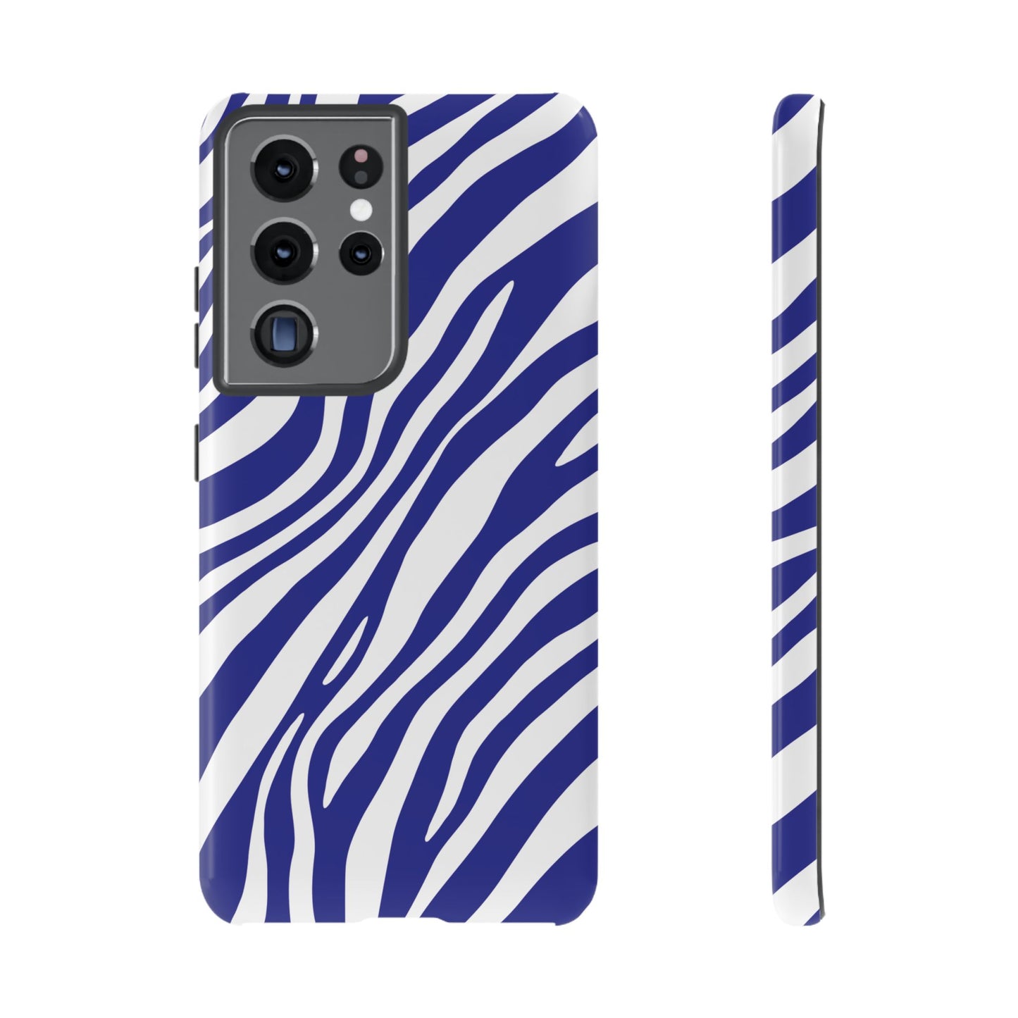 Modern Electric Blue Zebra Print Phone Case