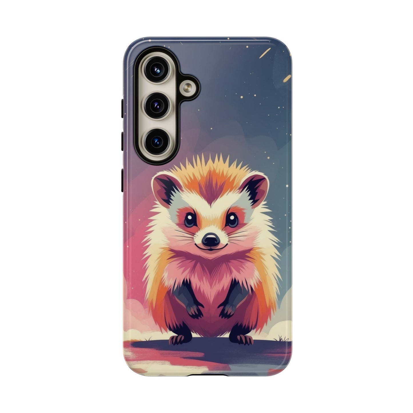 Samsung Galaxy S24 / Glossy Phone Case - Stylised Hedgehog Design Phone Case