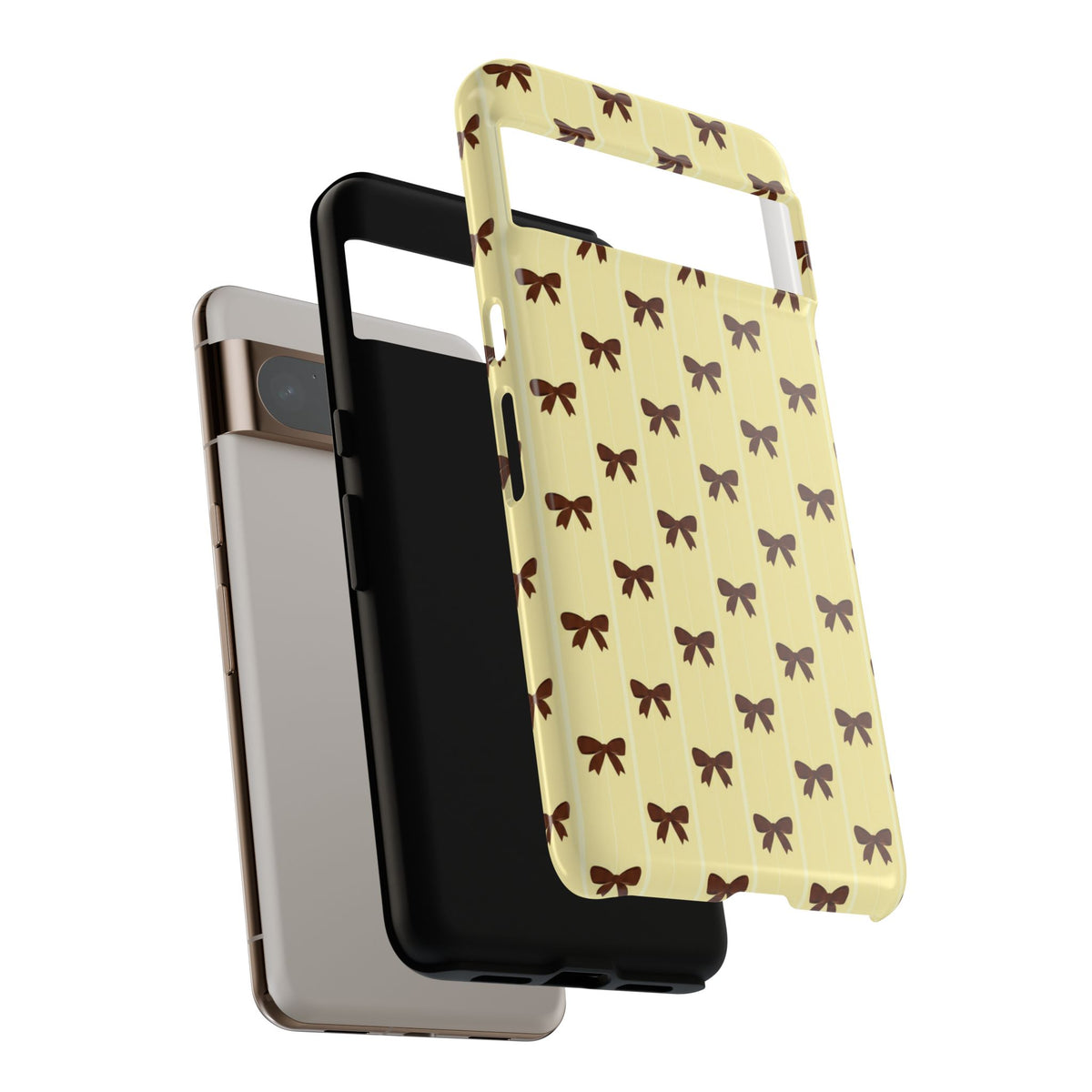Retro Chocolate Brown Bow Pattern Phone Case