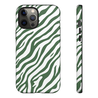 Stylish Sage Zebra Print Phone Case