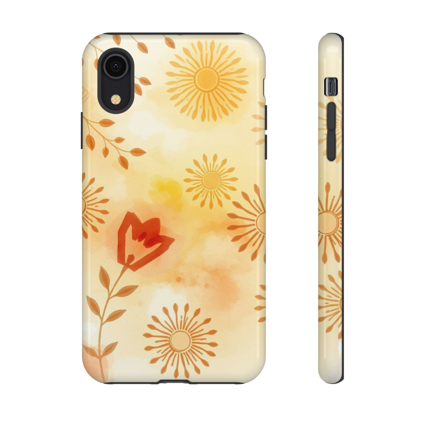 iPhone XR / Glossy Phone Case - Boho Chic Watercolour Pattern Phone Case