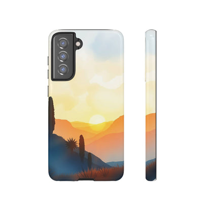 Samsung Galaxy S21 FE / Glossy Phone Case - Watercolour Sunset Design Phone Case
