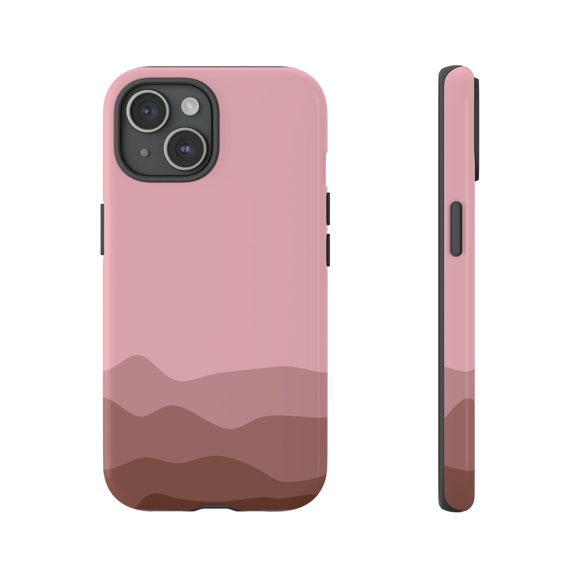 Pink Abstract Waves Protective Phone Case - Pink Phone Case - iPhone 15 / Glossy